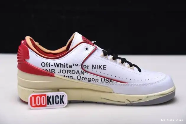 1st Kicks DJ4375-106 Retro 2 White SP Low Red Off-White Jordan 0501